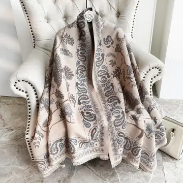 Women Winter Warm Horse Print Cashmere Blanket Luxury Brand 2022