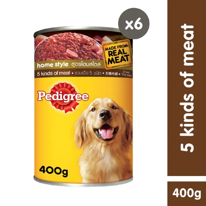 PEDIGREE Dog Food - Wet Dog Food Can with 5 Kinds of Meat (6-Pack