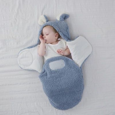 BM ผ้าห่มห่อการนอนหลับเครื่องนอนกระเป๋า,สองวัตถุประสงค์คู่ในหนึ่งทารกแรกเกิดถือผ้านวมหนาฤดูใบไม้ร่วงและฤดูหนาว0-6ทารกแรกเกิดห่อตัว