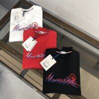 Moncleros3เสื้อกันหนาวซักผ้าฝ้ายบริสุทธิ์แขนยาวพิมพ์ลายแบบลำลองคอกลมฤดูใบไม้ผลิและในฤดูใบไม้ร่วงผู้ชายสินค้าต่างประเทศของแท้