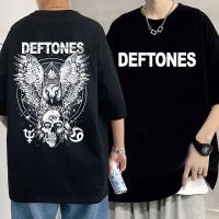 Deftones Diamond Eyes Skull Owl Around The Fur Tour Graphic T-shirt Men Gothic Hip Hop Band Tees Mens Black T Shirts Tops