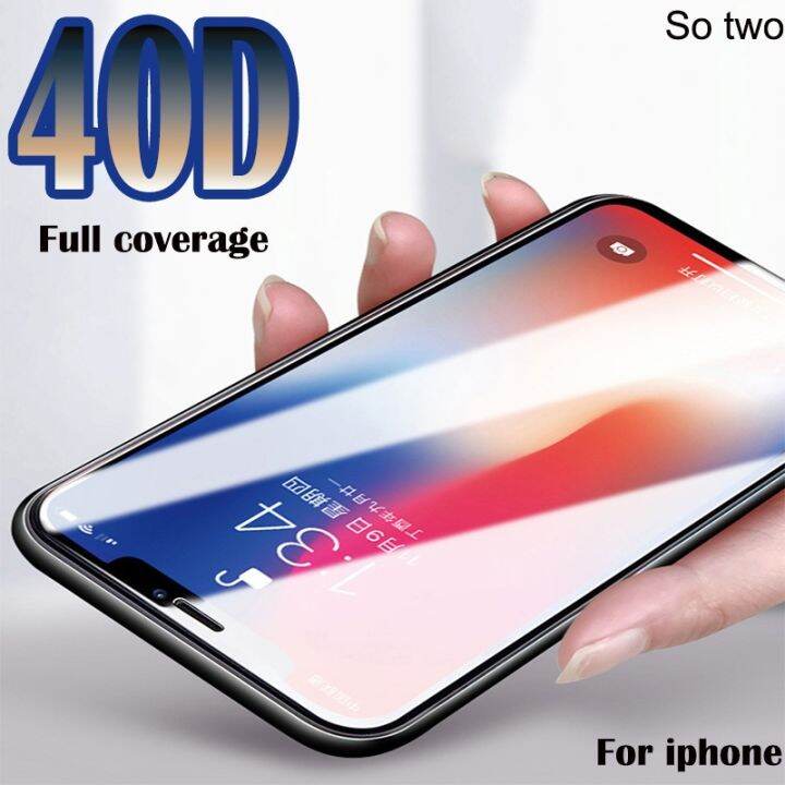 new-popular-กระจกปกป้องป้องกันเต็มพื้นที่40d-บนสำหรับ-iphone-x-xr-xs-max-10อุปกรณ์ป้องกันกระจกกันรอย7-8-6s-plus-6ขอบโค้ง