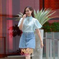 MOOI COLLAR BLOUSE - Baby Blue