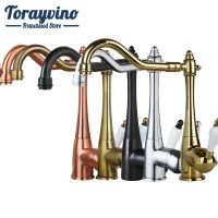 Kitchen Sink Faucet Mixer Taps Antique Copper /Chrome / ORB / Gold Finish Swivel Faucet Deck Mounted Tap Hot &amp; Cold Mixer