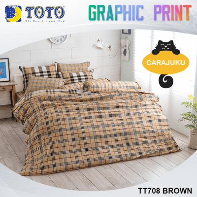 TOTO (ชุดประหยัด) ชุดผ้าปูที่นอน+ผ้านวม ลายสก็อต Scottish Pattern TT708 BROWN สีน้ำตาล #โตโต้ 3.5ฟุต 5ฟุต 6ฟุต ผ้าปู ผ้าปูที่นอน ผ้านวม กราฟฟิก