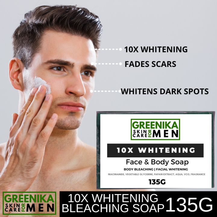 [ 10x Whitening Soap For Men ] Greenika Bleaching Soap Glutathione