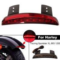 ไฟท้ายเบรคด้านหลังมอเตอร์ไซค์สำหรับ Harley Touring Sportster XL 883 1200 Cafe R Motobike โคมไฟหยุดป้ายทะเบียน LED