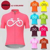 1 2023 Cycling Jersey Women Mountain Bike Cycling Shirt Female Short Sleeves Cycling Clothing Summer Racing Riding Blouse Pink