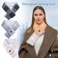 {Warm scarf}ผ้าพันคออุ่นสำหรับผู้ชายและผู้หญิง USB Smart Heating Winter Warm Three Temp Setings Plaid Scarfs Outdoor Electric Neck Warmer