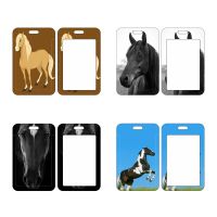 Fashion ID Card Holder Student Cumpus Work ID Cover Horses Credit Card Case Card Protector Bank Card Case Gift Card Holders