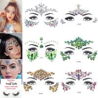 3D Sexy Face Tattoo Crystal Stickers Temporary Tattoos Glitter Fake Tattoo Rhinestones Masquerade Women Party Face Jewels Tattoo Stickers