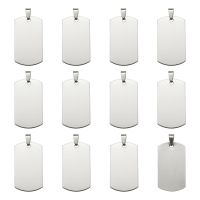 ☍▽ 50pcs 201 Stainless Steel Rectangle Blank Stamping Tag Pendants with Snap on Bail Supplies for DIY Jewelry Necklace Making