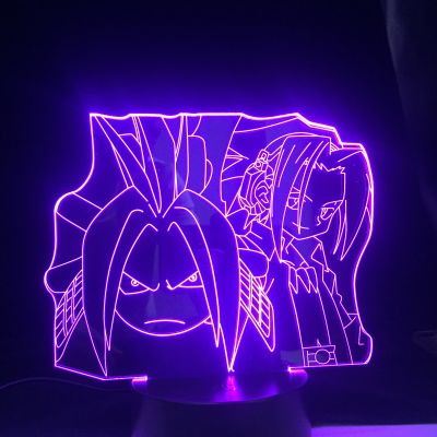 Dropshipping อะนิเมะ Shaman King Yoh Asakura 3D Led Light สำหรับตกแต่งห้องนอน Nightlight เด็กวันเกิดของขวัญมังงะ Night Light