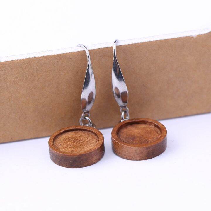 reidgaller-5-pairs-brown-wood-cabochon-earring-base-12mm-20mm-dia-blank-bezel-settings-diy-stainless-steel-ear-wire-hooks