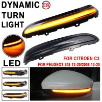 LED Dynamic Side Mirror Blinker Flowing Light For Peugeot 2008 208 2012-2020 For Citroen C3 Cactus 2016- Car Styling