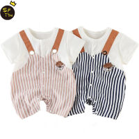 0-12M Baby Romper Kids Jumpsuits Cotton Summer Baby Clothes Boys Girls Pants Suspender Trousers Striped Toddler Pants Overalls