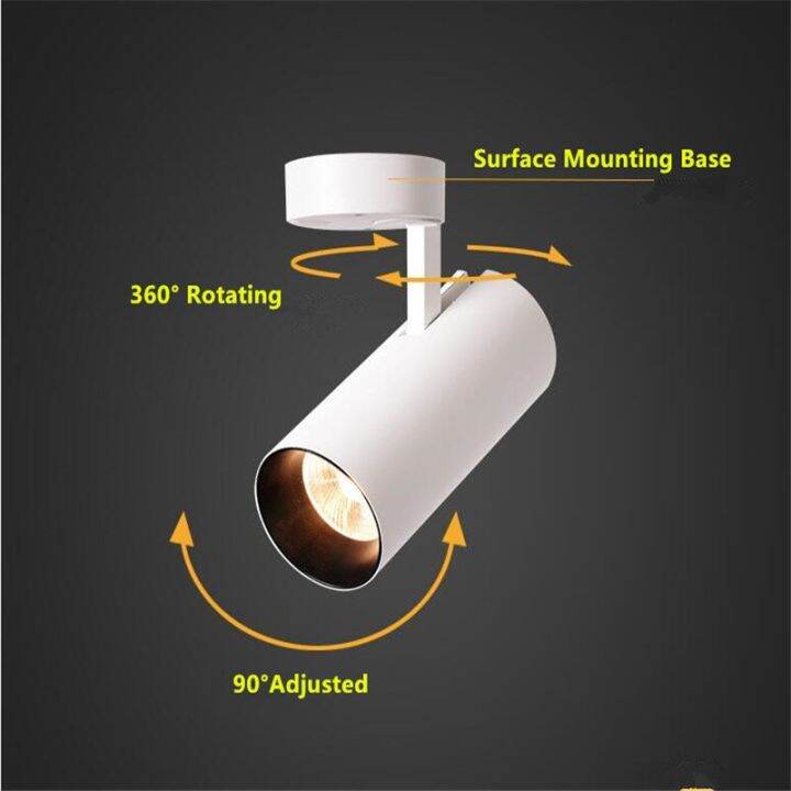 ไฟดาวน์ไลท์-led-โคมไฟฝังปรับสลัวพับเก็บได้แบบหมุนได้15w-20w-30w-220v-พื้นผิวคอปสปอตไลท์ติดตั้ง