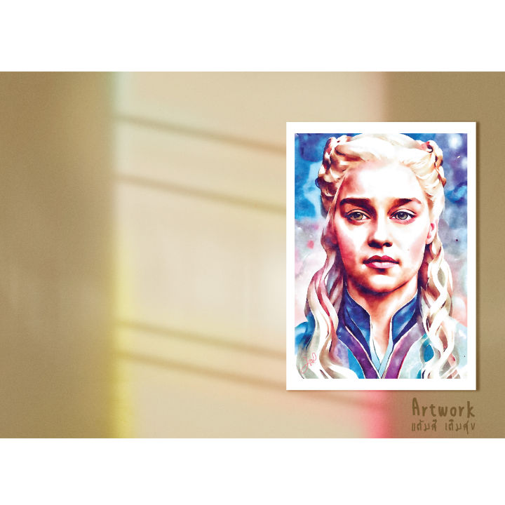 ภาพวาด-ไอดอล-id-w014-daenerys-targaryen-หรือ-emilia-clarke-ภาพวาดสีน้ำ-จากipad-โปรแกรม-procreate-งานปริ้นท์เลเซอร์