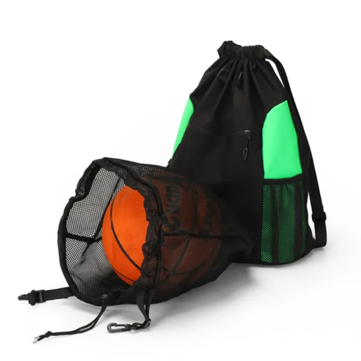 กระเป๋ายิม-sackpack-wถอดบอลกระเป๋าตาข่ายกีฬา-drawstring-บาสเกตบอลกระเป๋าเป้สะพายหลัง