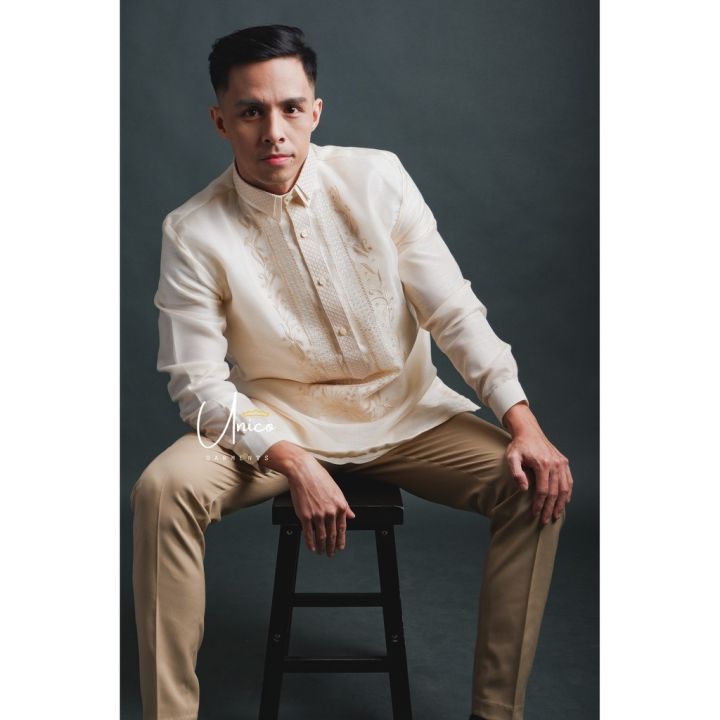 Barong Tagalog for Men Piña Organza with Lining Centennial Design ...