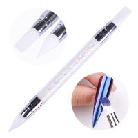 1pcs Double Head Silicone Nail Art Pen Rubbing Glitter Powder Brush 3D Acrylic Carving Flower Pen DIY Manicure Tool LAD003 Artist Brushes Tools