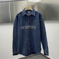 ใหม่ Vtm Vetements แจ็คเก็ตที่มีคุณภาพสูงร้อนเพชรจดหมายยีนส์เสื้อแขนยาวฮิปฮอปถนนผู้ชายผู้หญิง VTM แจ็คเก็ต