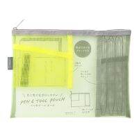 MIDORI Pen &amp; Tool Pouch Mesh Yellow Green (D53347006) / กระเป๋าอเนกประสงค์ พร้อมช่องแบ่ง 2 ช่องย่อย สีเขียวเหลือง