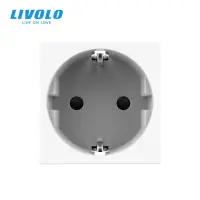 Livolo EU STANDARD SOCKET ชิ้นส่วน DIY ไม่มีแผ่นโลหะแผงกระจก VL-C7-C1EU (ไม่มีแผ่นโลหะ)