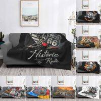 American 66 cyclist blanket Soft Flannel wool warmth 66 Highway American off-road motorcycle blanket Family bedroom sofa sheet