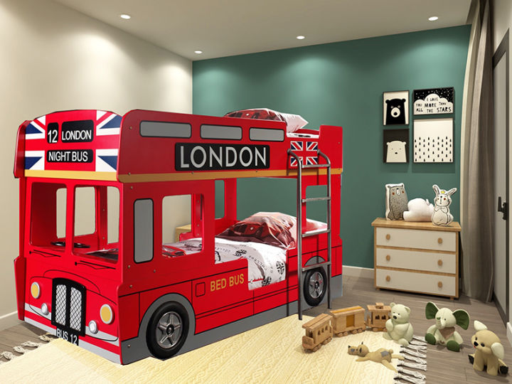 ctrend-เตียงนอนเด็ก-เตียง2ชั้น-รุ่น-london-bus-red