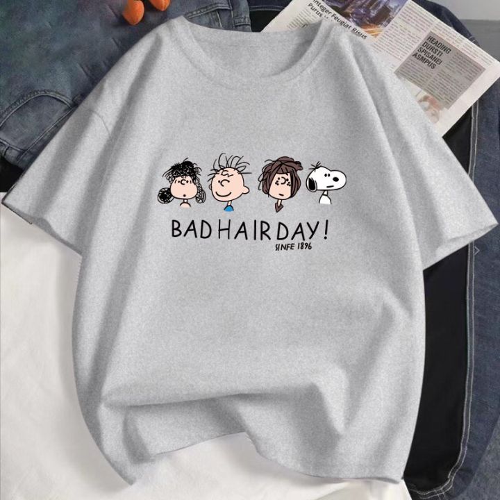 พร้อมส่ง-เสื้อยืดสตรีแขนสั้นคอกลมพิมพ์ลายฤดูร้อน-เสื้อยืดแฟชั่น-เสื้อยืดสีขาว-เนื้อผ้านุ่มใส่สบาย-062