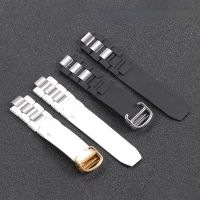 Raised Mouth Silicone Watch Strap for Cartier 21Th Century W10197u2 W10125u2 Rubber Watch Band Accessories 20 x 10mm Wristband