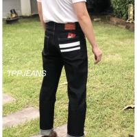 TPPPJEANS Straight Fit กางเกงยีนส์ชาย ทรงกระบอก ผ้าดิบริมแดง สกรีนกระเป๋า งานตัดเย็บอย่างดี ใส่นานเฟดสวย ไซส์ 28-38 รับชำระปลายทาง