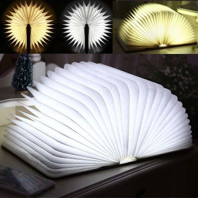 Big Size Wooden Folding LED Nightlight Book Led Light Art Lamp DeskWall Magnetic Lamp