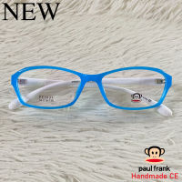 Paul Frank แว่นตาสำหรับตัดเลนส์ สายตา กรอบแว่นตา ชาย หญิง Fashion รุ่น 3031 สีฟ้าขาขาว กรอบเต็ม ทรงรี ขาข้อต่อ วัสดุ TR 90 รับตัดเลนส์ทุกชนิด