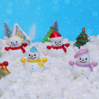 6pcs Miniature Snowman แกะสลักรูปปั้นมนุษย์หิมะขนาดเล็กเครื่องประดับภูมิทัศน์ขนาดเล็ก