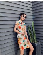 Fashion cheongsam, young girl, improved version, short version, Internet celebrity, 2022 new small dress for summer