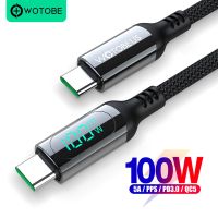 Charging LED Display 5A USB C to C Cable  WOTOBE Type-C Nylon Braided Cord for MacBook Pro iPad Lenovo hp laptop mobile phones Cables  Converters