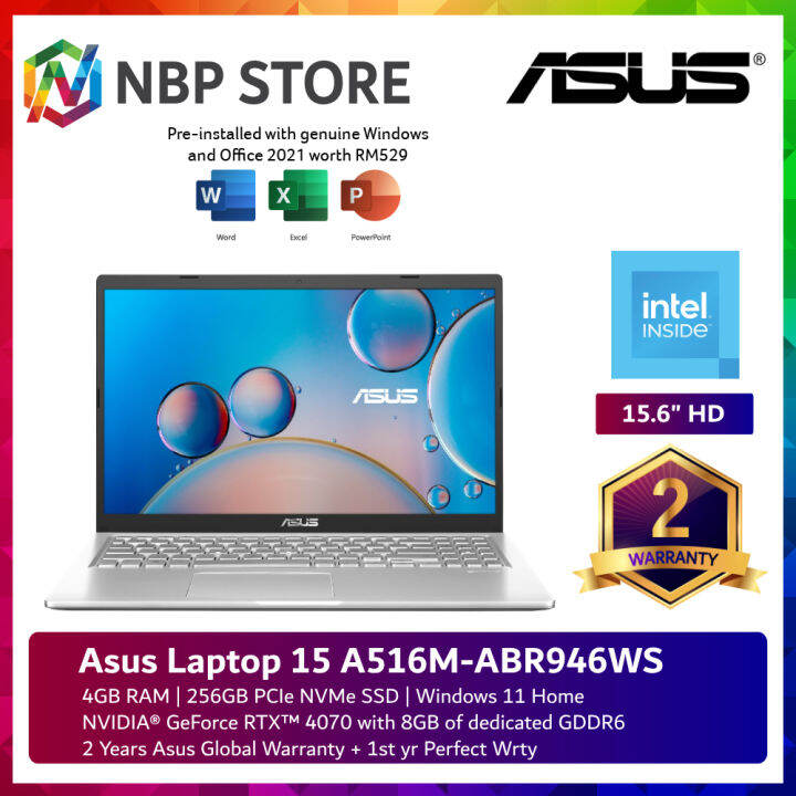[ Preinstalled MS Office ] Asus Laptop 15 A516MABR946WS 15.6" Laptop