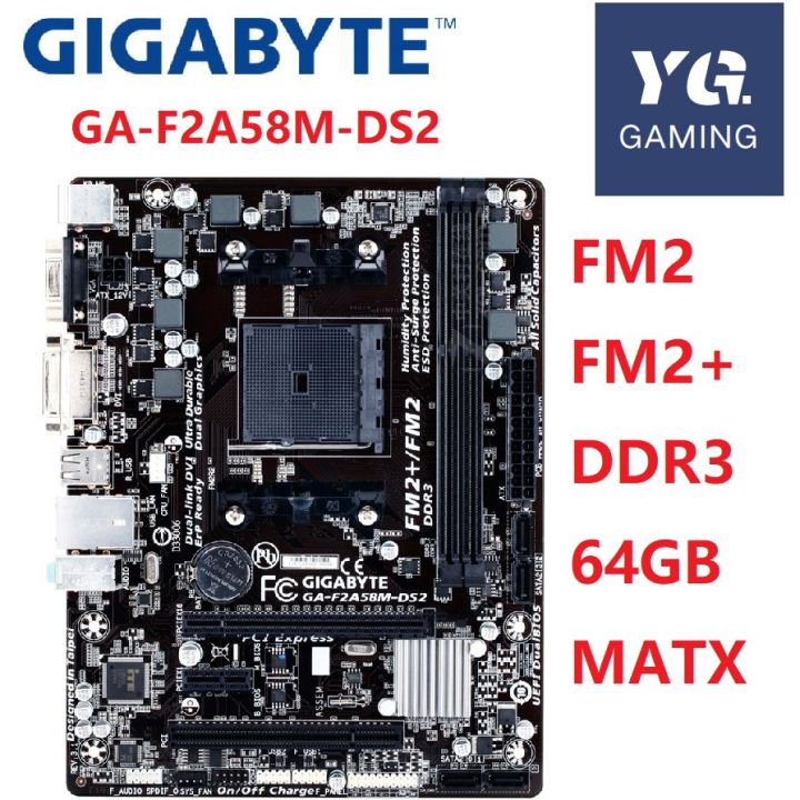 GA-F2A58M-DS2 Desktop Motherboard Socket FM2 FM2+ DDR3 16GB MATX