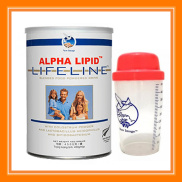 Combo Sữa + bình lắc Sữa non Alpha Lipid Lifeline New Zealand 450g