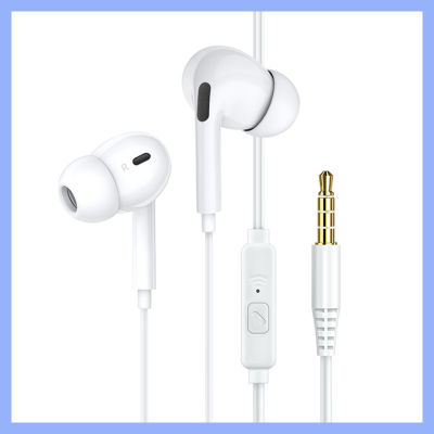 หูฟังแบบมีสายหูฟังเบสในหูพร้อมไมโครโฟนเอียร์บัดสำหรับฟังเพลงชุดหูฟังสเตอริโอ3.5มม. Macaron ไดนามิกของขวัญสี