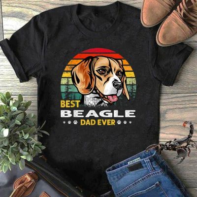 Best Retro Classic Dog Lover T-shirt Beagle Dad Ever 100% cotton T-shirt