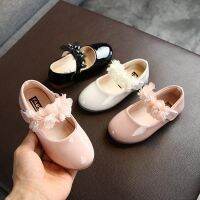 ☫◇☏ ssusan xbabylandxbaby รองเท้าผ้าใบลําลองสําหรับเด็กผู้หญิงหนัง pu ลายดอกไม้