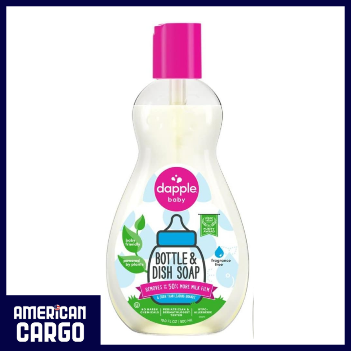 Dapple Baby Bottle and Dish Soap Fragrance Free 16.9 Fl Oz / 500 ml