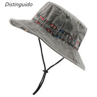 [hot]100% Cotton UV Protection Sun Hats For Women Men Fishing Hiking Bucket Hat Floral Ribbon Design Outdoor Beach Cap HT088