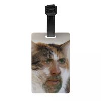 【DT】 hot  Custom Nicholas Cage Cat Meme Luggage Tag Privacy Protection Baggage Tags Travel Bag Labels Suitcase