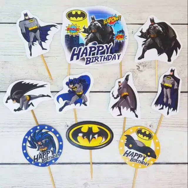 satu set cake topper toper hiasan kue ulang tahun karakter batman