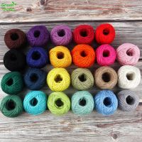 1Roll 50m 2mm Dia Natural Jute Rope Handmade DIY Craft Cord Decorative Rope Colorful Yellow Green Blue Purple Home Decorations 【hot】d25bil