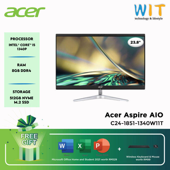 Acer Aspire Aio C24 1851 1340w11t 1360w11t Intel Core I5 1340p~i7 1360p 8gb Ram 512gb Ssd